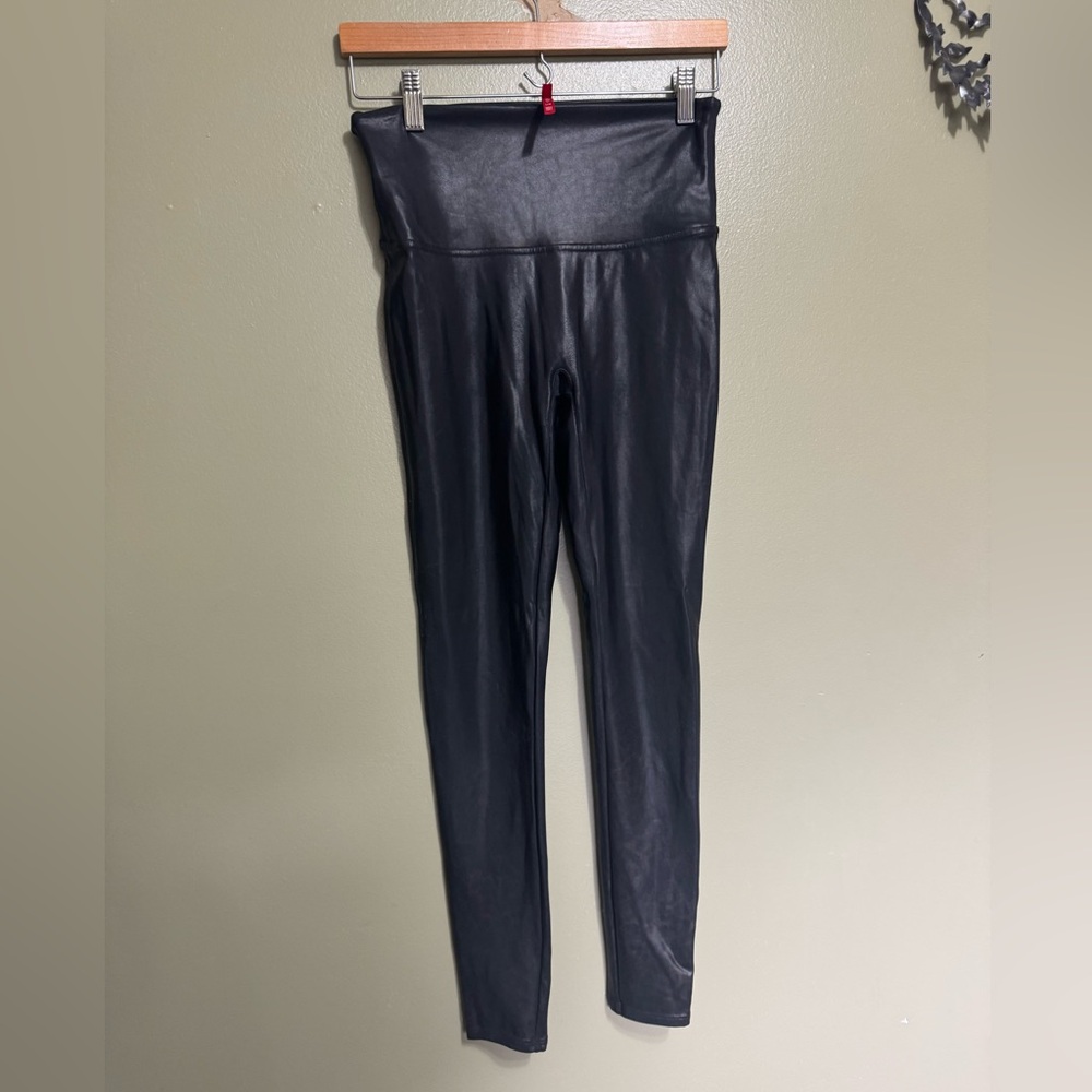 Spanx Faux Leather Leggings, Black, Size L‎